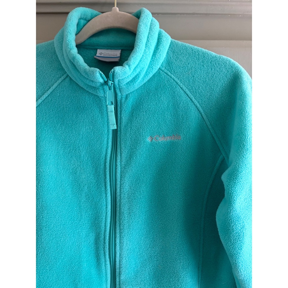Columbia Kids Benton Springs Full Zip Fleece Jacket Turquoise Aqua Blue XL 18/20